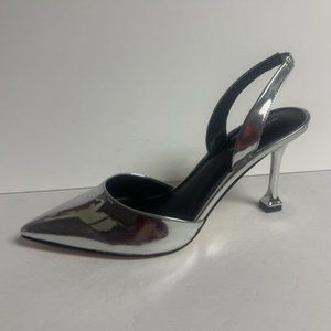 Marc Fisher Womens Hadya Heel Silver Size 8.5 M